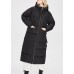 Fitted Black hooded Pockets Thick Winter Duck Down Coat