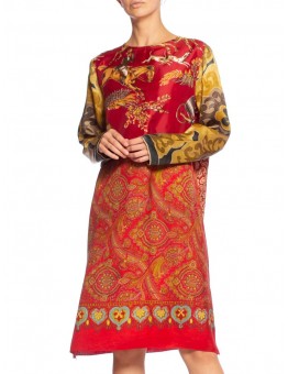 MORPHEW COLLECTION Rayon & Silk Tunic Dress Made From Vintage Equestrian Scarves