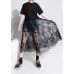 Style black cotton Tunics lace big hem Kaftan patchwork sundress