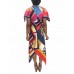 MORPHEW COLLECTION Pink & Blue Silk Poly Bias Cut Scarf Dress Made From 1970'S Geometric Scarves