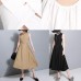 Classy khaki  cotton clothes Women sleeveless Maxi summer Dress