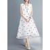 Elegant white lace dresses embroidery Maxi summer Dresses