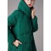 Organic Green Stand Collar Pockets asymmetrical design Winter Duck Down down coat