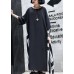 Vivid o neck patchwork cotton dresses Work Outfits black Maxi Dresses summer