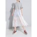 Bohemian short sleeve cotton Tunics Inspiration white Art Dresses patchwork sundress