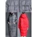 Trendy Grey zippered Warm Thick Winter Duck Down down coat