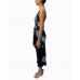 MORPHEW COLLECTION Black & Blue Multicolored Silk Twill Print Scarf Dress Made From Vintage Scarves