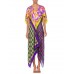 MORPHEW COLLECTION Multicolor Geometric Bias Cut Kaftan  Dress Made From 1960'S Silk Scarves