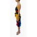 MORPHEW COLLECTION Black, Yellow, Green & Red Silk Geometric Scarf Dress Made From Louis Feraud Vintage